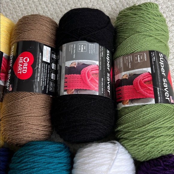 Set of 11 bundles/skeins of Red Heart crafting yarn - 9 NWT, 2 lightly used - Picture 3 of 6